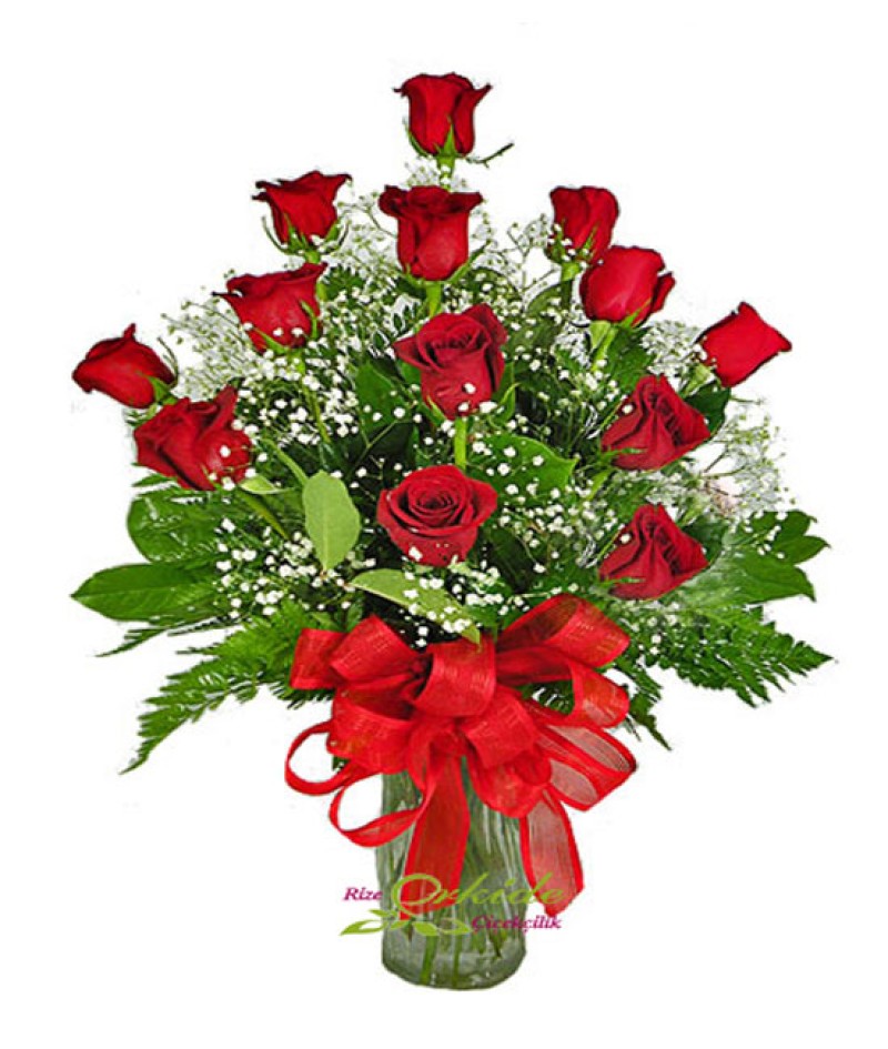 Cam Vazoda Gül Aranjmanı