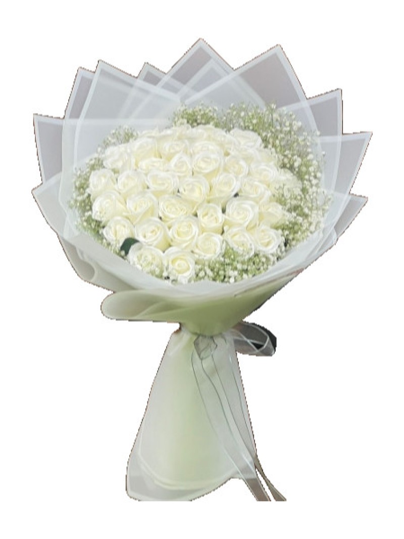 Beyaz Yapay Gül Buketi