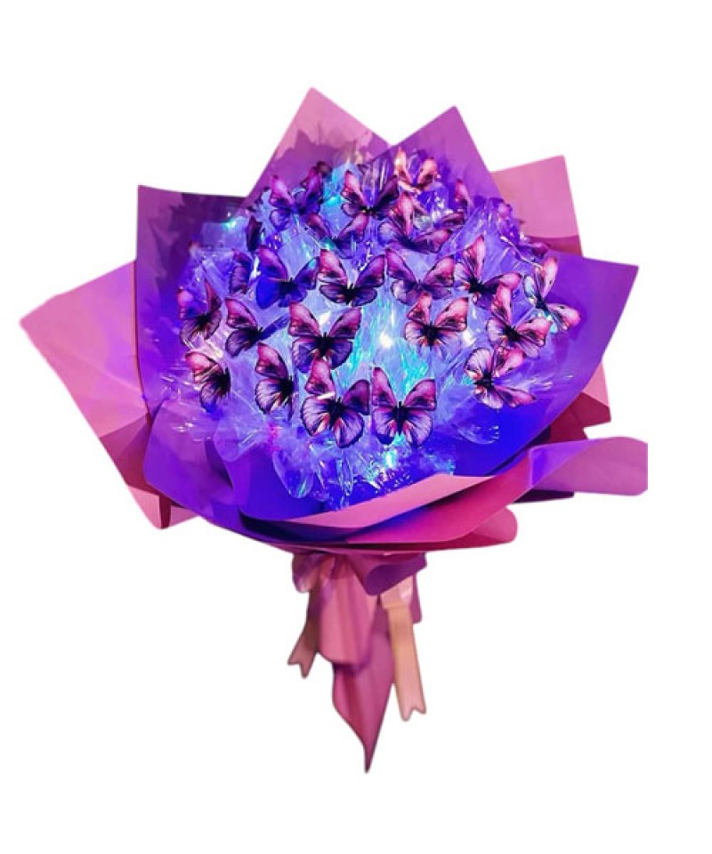  Kelebek Buketi Işıklı